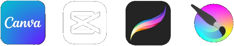 Canva, CapCut, Procreate, and Krita